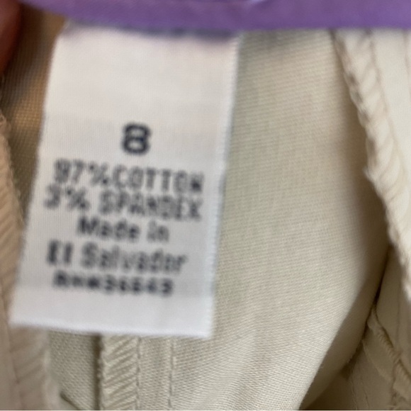 GH Bass & Co Pale Taupe Straight leg Stretch Pants Pockets Size 8 NWT - Picture 3 of 10